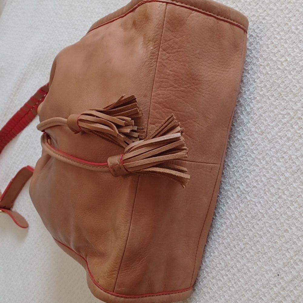 Fossil "Claire" Cow Hide Leather Drawstring Bag - image 6